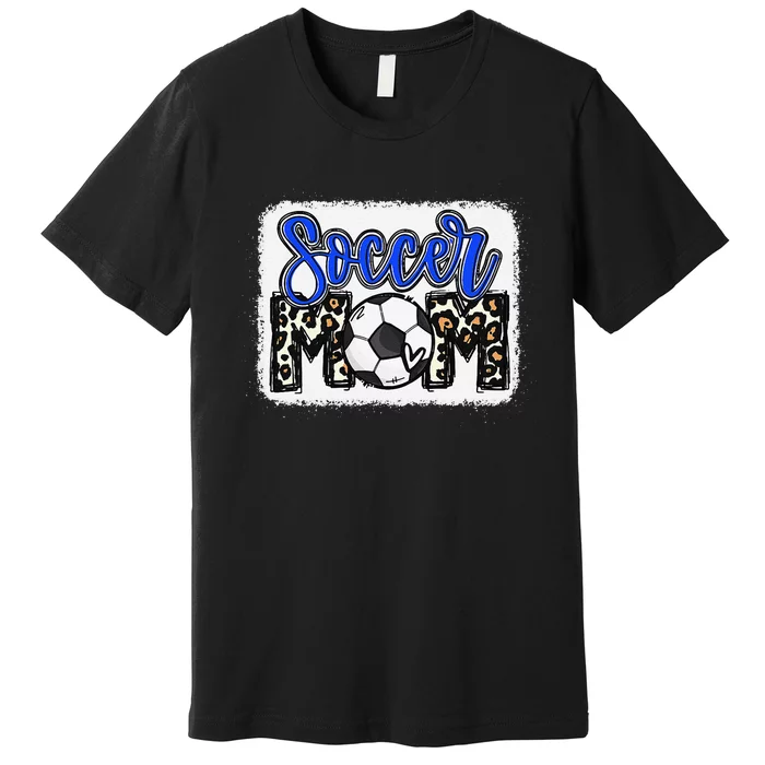 Funny Soccer Mom Soccer Mom Blue Leopard Premium T-Shirt