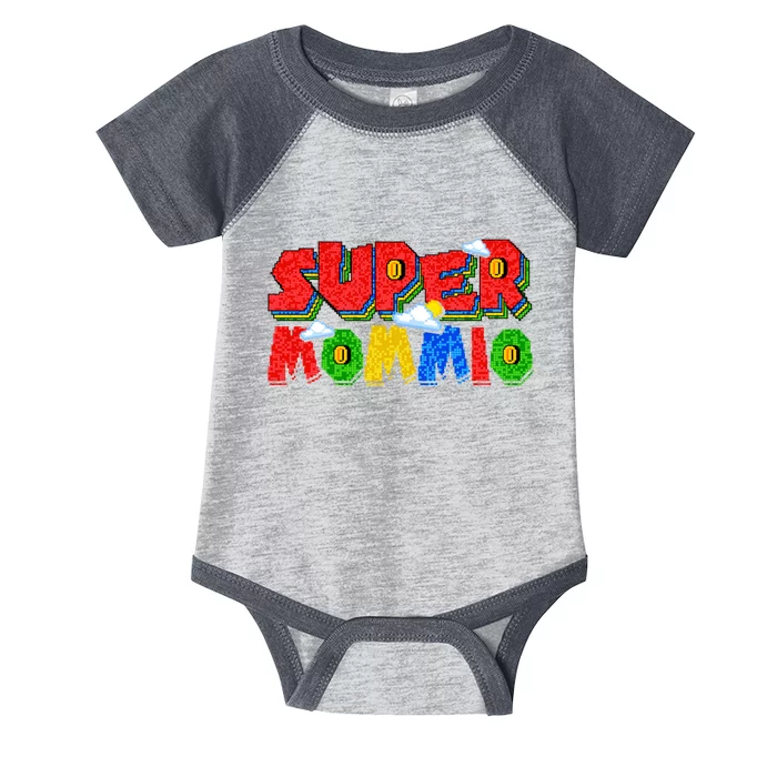 Funny Super Mommio Mothers Day Gamer Infant Baby Jersey Bodysuit