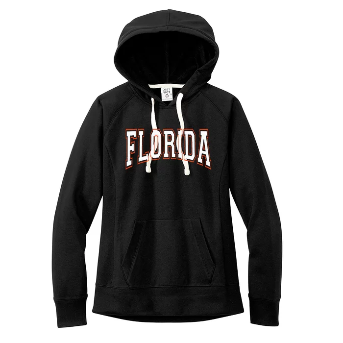 Florida State Map Typography Design Women's Fleece Hoodie