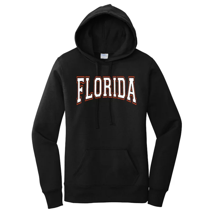 Florida State Map Typography Design Women's Pullover Hoodie