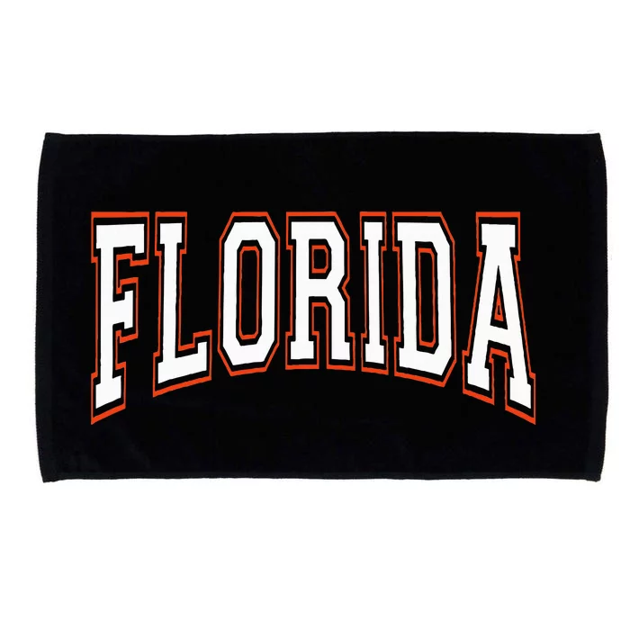 Florida State Map Typography Design Microfiber Hand Towel