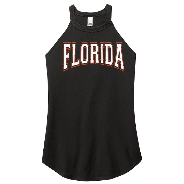 Florida State Map Typography Design Women’s Perfect Tri Rocker Tank