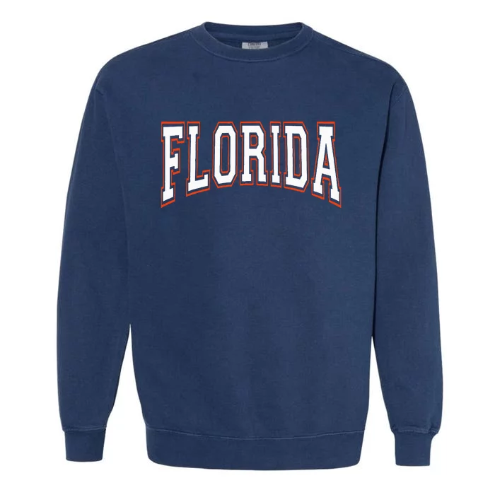 Florida State Map Typography Design Garment-Dyed Sweatshirt