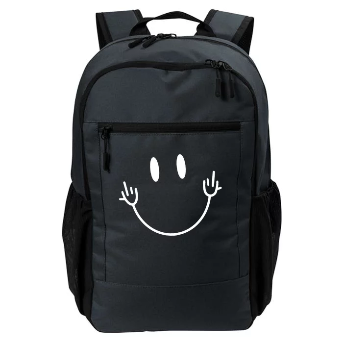 Funny Smiley Middle Finger Smile Face Daily Commute Backpack