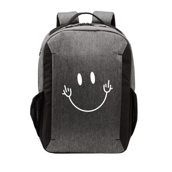 Funny Smiley Middle Finger Smile Face Vector Backpack