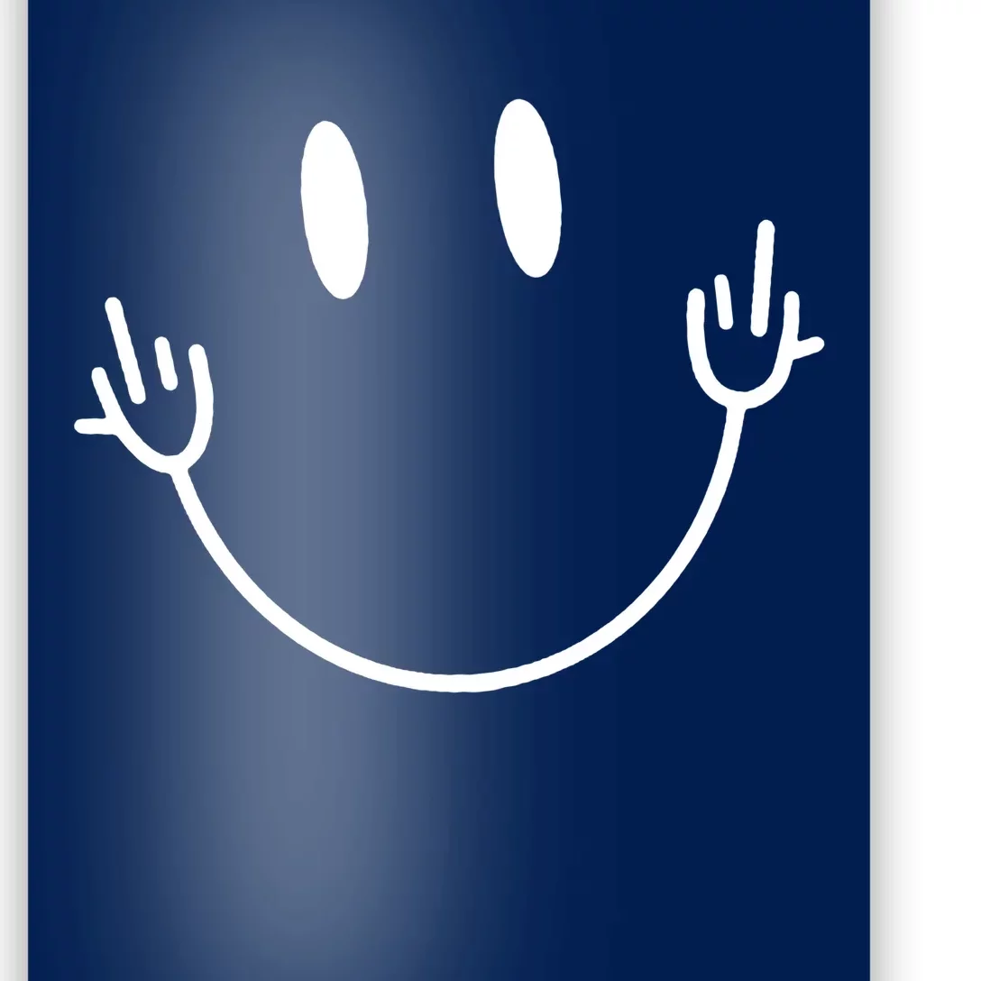 Funny Smiley Middle Finger Smile Face Poster