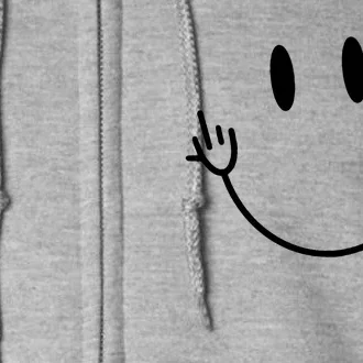 Funny Smiley Middle Finger Smile Face Full Zip Hoodie