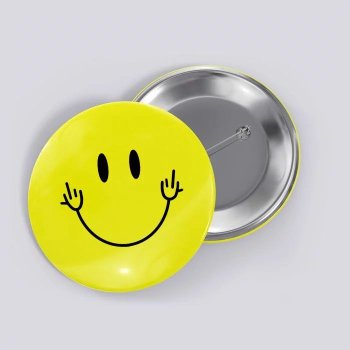 Funny Smiley Middle Finger Smile Face Button