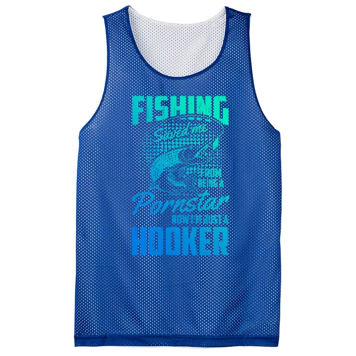 Fishing Saved Me From Becoming A Pornstar Now Hooker Gift Mesh Reversible Basketball Jersey Tank