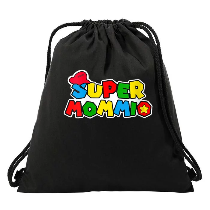 Funny Super Mommio Mother's Day Gamer Drawstring Bag