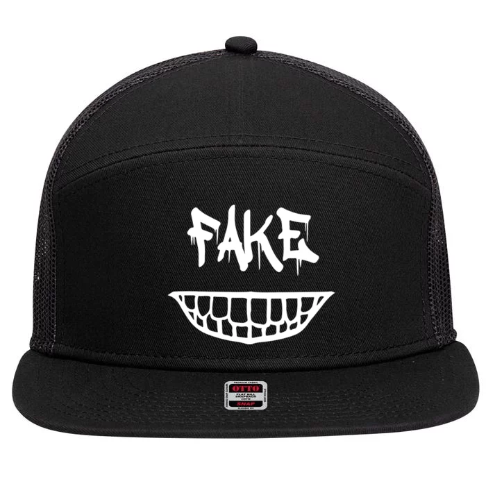 Fake Smile More 7 Panel Mesh Trucker Snapback Hat