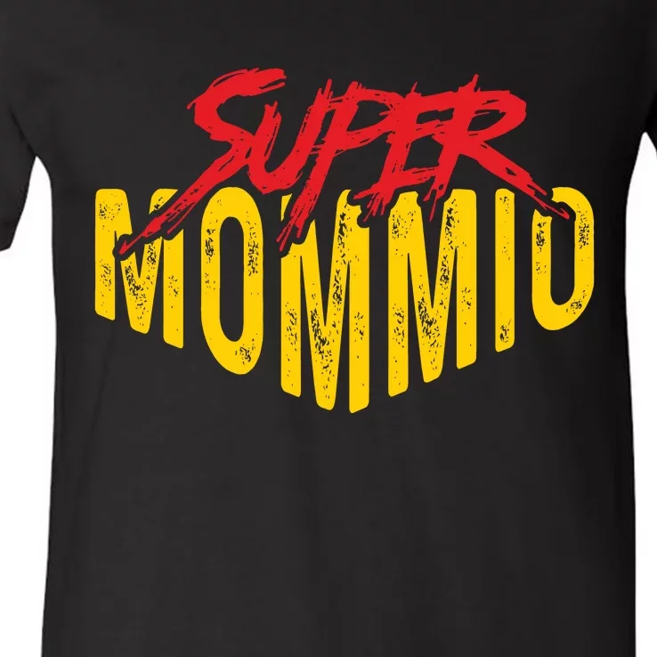 Funny Super Mommio Mothers Day Gamer V-Neck T-Shirt