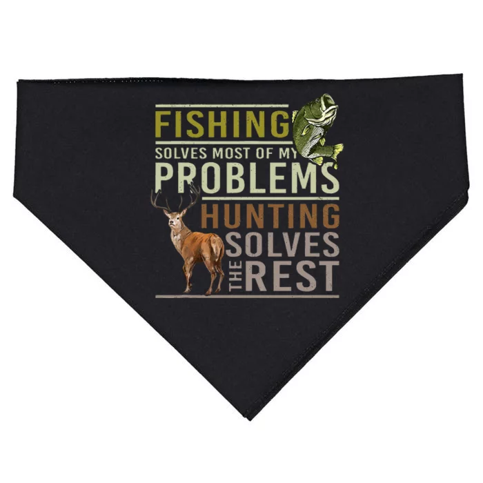 Fishing Solves Most Of My Problems Hunting USA-Made Doggie Bandana