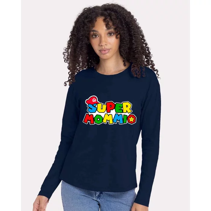 Funny Super Mommio Mother's Day Womens Cotton Relaxed Long Sleeve T-Shirt