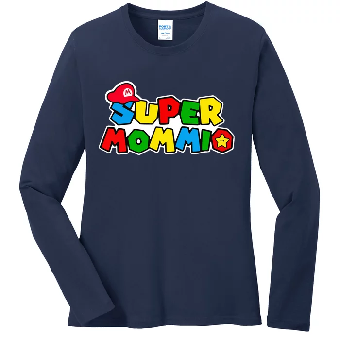 Funny Super Mommio Mother's Day Ladies Long Sleeve Shirt