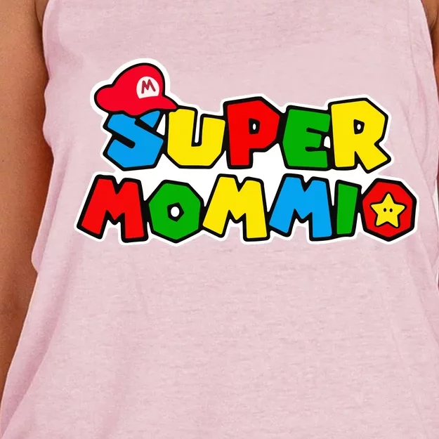 Funny Super Mommio Mother's Day Women's Knotted Racerback Tank