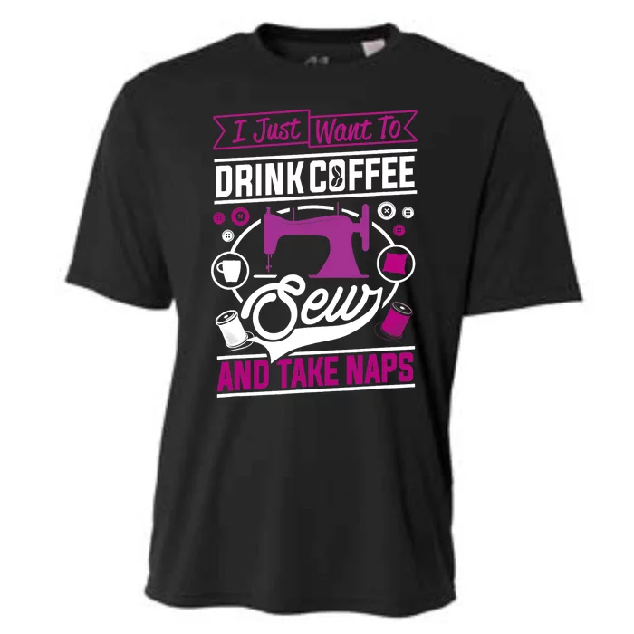 Funny Sewing Machine Sewing Fabric Gift Cooling Performance Crew T-Shirt