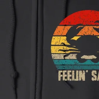 Feelin Salty Maryland Crab Sunset Graphic Full Zip Hoodie