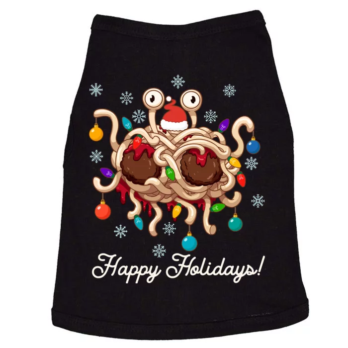 Flying Spaghetti Monster Fsm Christmas Happy Holidays Doggie Tank