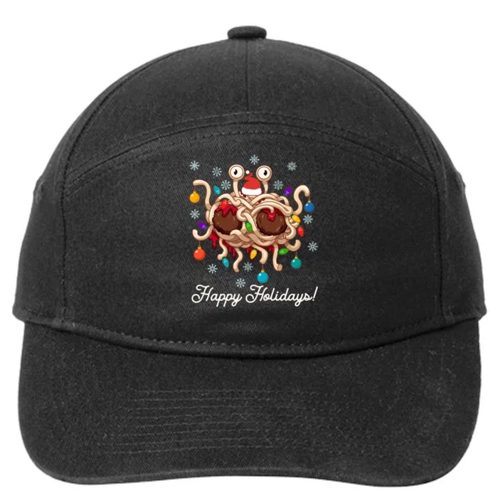 Flying Spaghetti Monster Fsm Christmas Happy Holidays 7-Panel Snapback Hat