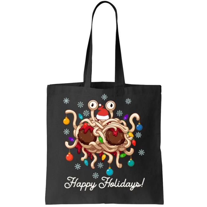 Flying Spaghetti Monster Fsm Christmas Happy Holidays Tote Bag