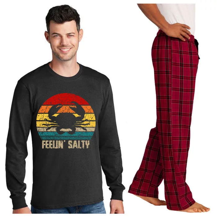 Feelin Salty Maryland Crab Sunset Graphic Long Sleeve Pajama Set