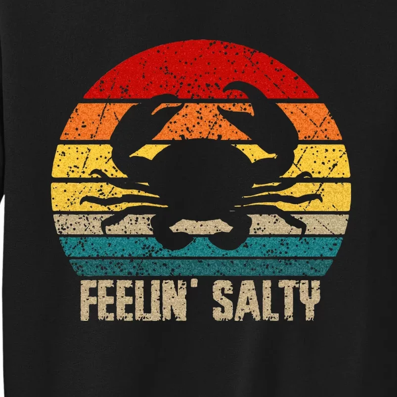 Feelin Salty Maryland Crab Sunset Graphic Tall Sweatshirt