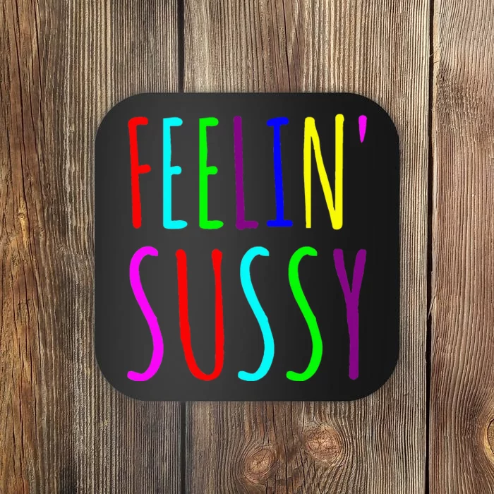 Feelin Sussy Mobile Gamer Funny Sus Imposter Crew Colors Coaster