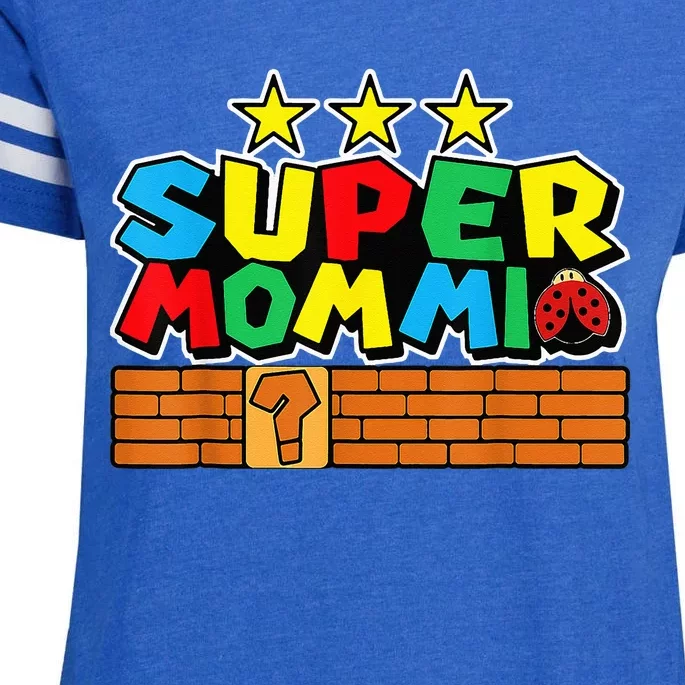 Funny Super Mommio Video Game Lover Mothers Day Enza Ladies Jersey Football T-Shirt