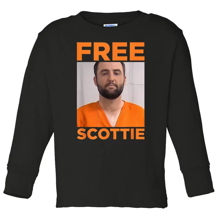 Free Scottie Mug Shot Toddler Long Sleeve Shirt