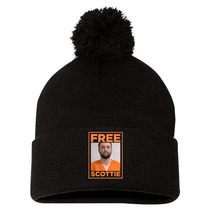 Free Scottie Mugshot Pom Pom 12in Knit Beanie