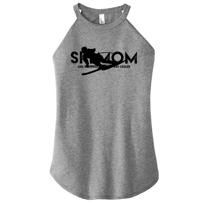 Funny Ski Mom Wintersport Skier Mommy Cool Skiing Mom Gift Women’s Perfect Tri Rocker Tank