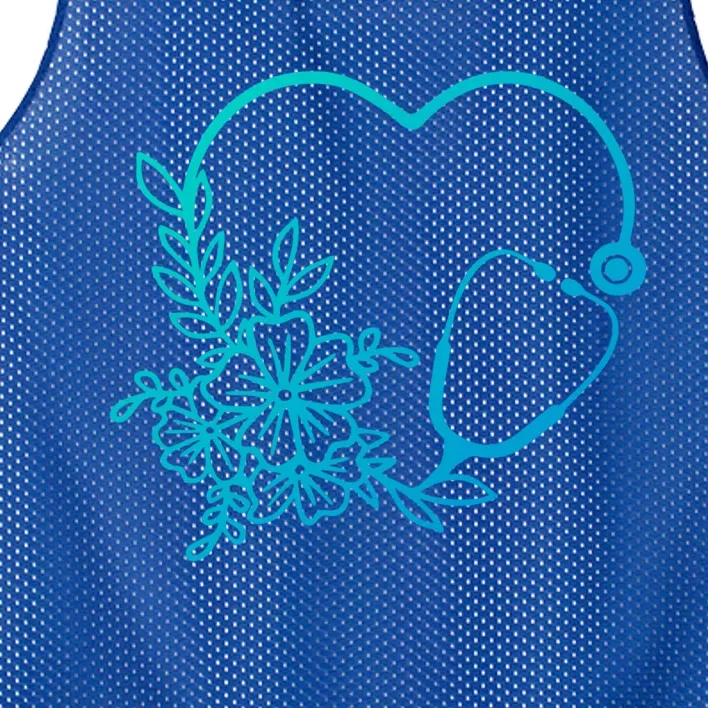 Floral Stethoscope Medical Instruts Health Workers Gift Mesh Reversible Basketball Jersey Tank