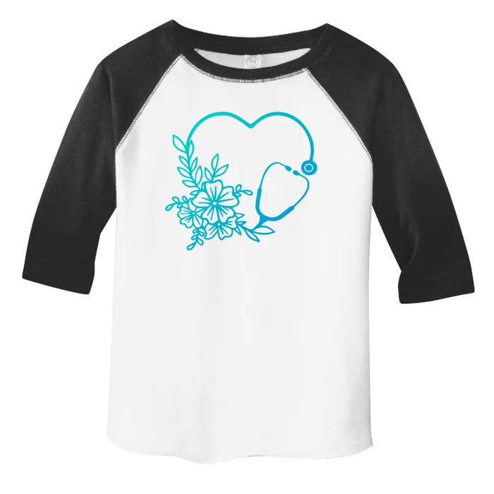 Floral Stethoscope Medical Instruts Health Workers Gift Toddler Fine Jersey T-Shirt