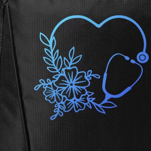 Floral Stethoscope Medical Instruts Health Workers Gift City Backpack