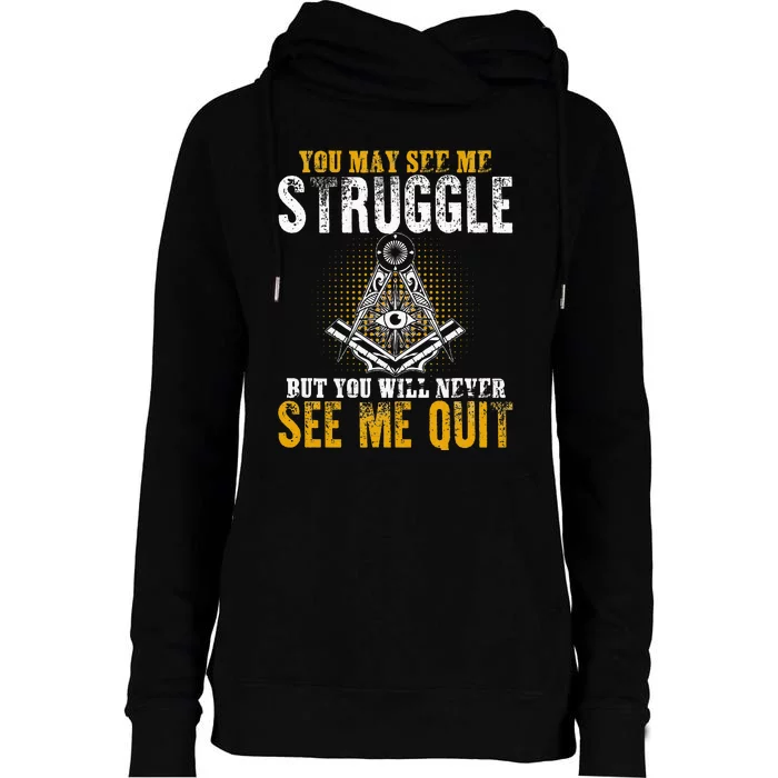 Freemason Sayings Masonry Freemasonry Masonic Freemason Womens Funnel Neck Pullover Hood