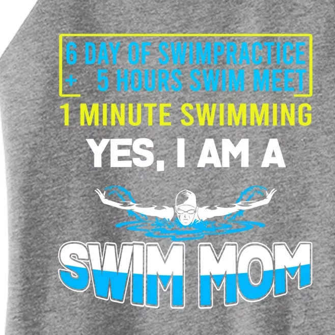 Funny Swim Mom 6 Day Of Swim Practice Yes I'm A Swim Mom Gift Women’s Perfect Tri Rocker Tank