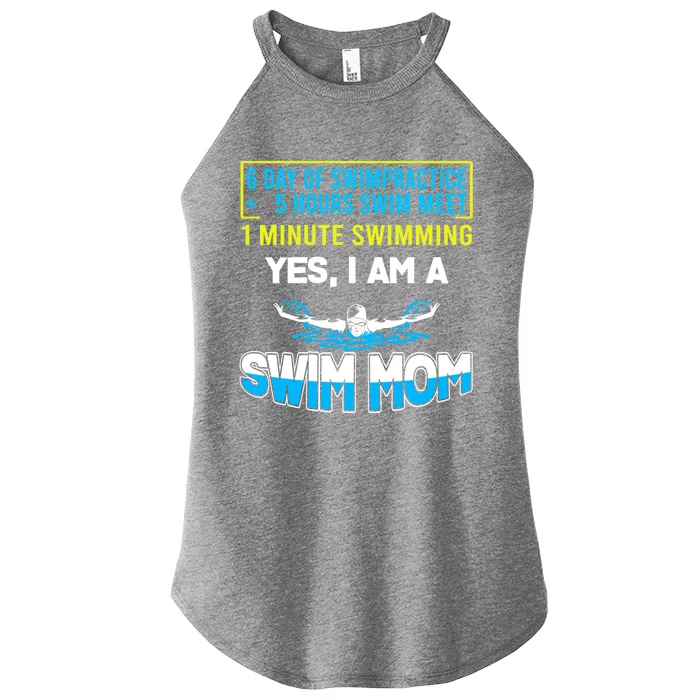 Funny Swim Mom 6 Day Of Swim Practice Yes I'm A Swim Mom Gift Women’s Perfect Tri Rocker Tank