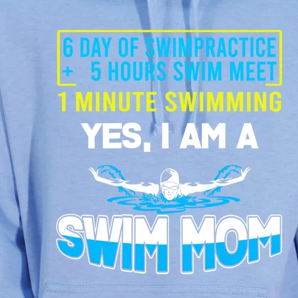 Funny Swim Mom 6 Day Of Swim Practice Yes I'm A Swim Mom Gift Unisex Surf Hoodie