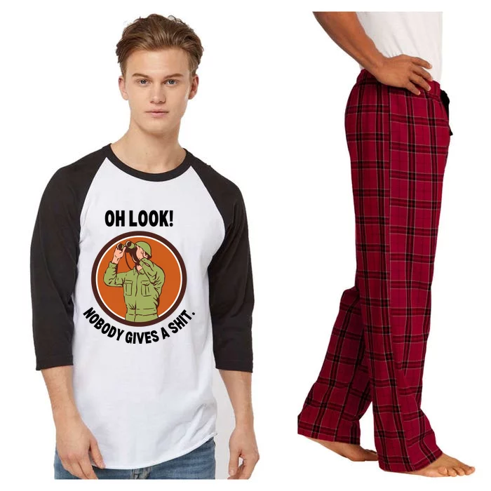 Funny Sarcastic Men Says Oh Look Nobody Gives A Shit Funny Novelty Sayings Raglan Sleeve Pajama Set