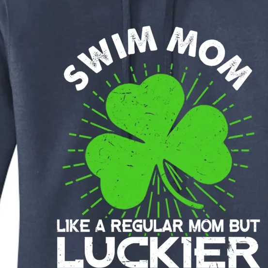 Funny Swim Mom St Patrick's Day Lucky Irish Mama Gift Great Gift Women's Pullover Hoodie