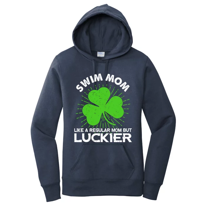 Funny Swim Mom St Patrick's Day Lucky Irish Mama Gift Great Gift Women's Pullover Hoodie