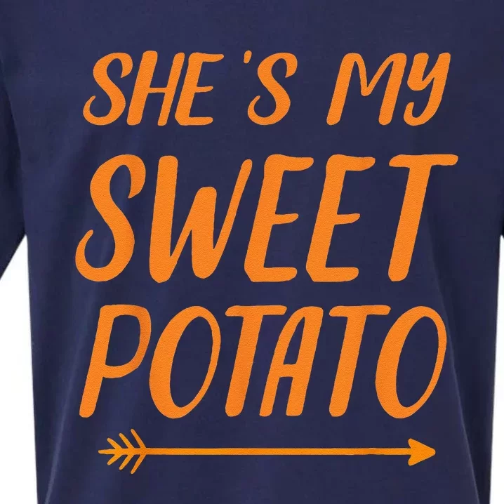 Funny Shes My Sweet Potato For Matching Couple Thanksgiving Sueded Cloud Jersey T-Shirt