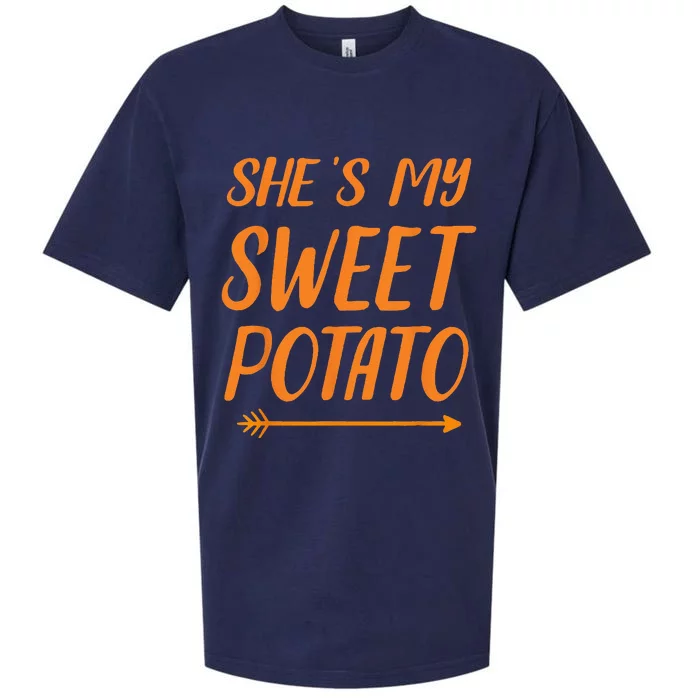 Funny Shes My Sweet Potato For Matching Couple Thanksgiving Sueded Cloud Jersey T-Shirt