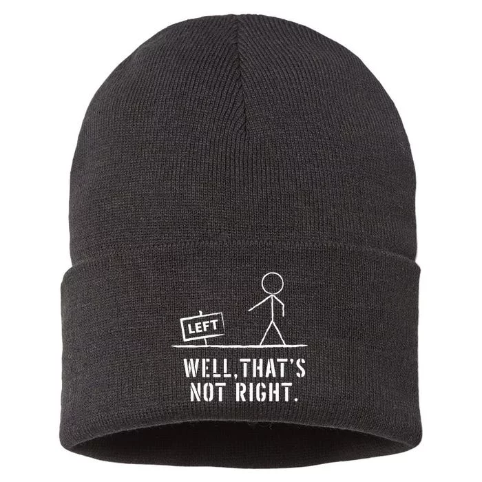 Funny Stick Man Well ThatS Not Right Vintage Pun Sustainable Knit Beanie