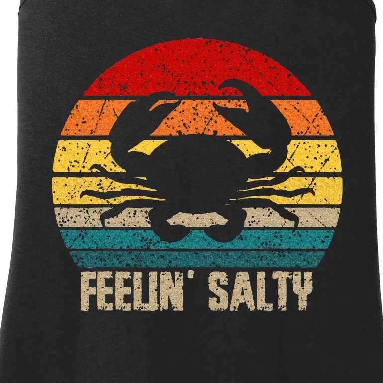 Feelin Salty Maryland Crab Sunset Graphic Ladies Essential Tank