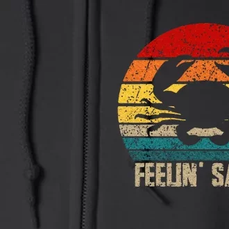 Feelin Salty Maryland Crab Sunset Graphic Full Zip Hoodie