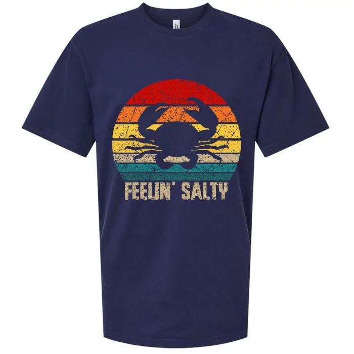 Feelin Salty Maryland Crab Sunset Graphic Sueded Cloud Jersey T-Shirt