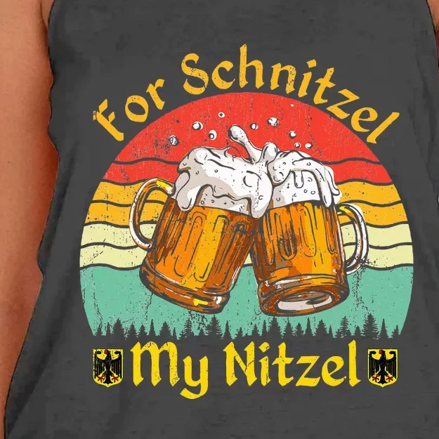 For Schnitzel My Nitzel Funny Oktoberfest Women's Knotted Racerback Tank