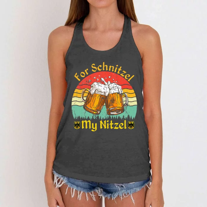 For Schnitzel My Nitzel Funny Oktoberfest Women's Knotted Racerback Tank